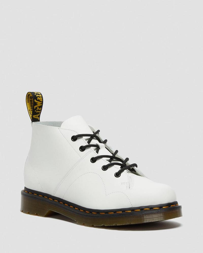 Dr Martens Church Smooth Leren Apenlaarzen Heren Wit | NL 261SGL